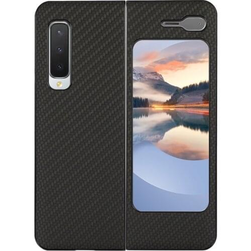 Ultra Thin Shockproof Back Phone Cover For Samsung Galaxy Z Fold 5G Fold 1 Case Carbon Fiber Texture PU Leather Capa Fundas
