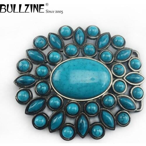 The Bullzine Fashion belt buckle with stones with black coating FP-03275 suitable for 4cm width belt