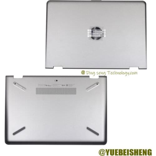 YUEBEISHENG New For HP Pavilion X360 14-BA 14T 14M-BA Series LCD back cover 924269-001 + bottom case cover Silver