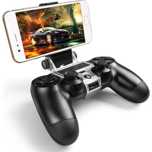 Cellphone Clamp Mobile Phone Gaming Clip Holder Clamp Handle Bracket for PS4 DualShock 4 Game Controller Gamepad Adjustable Clip
