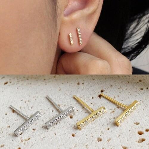 925 Sterling Silver Ear Needle Minimalist Flat-Shaped Small Stud Earrings Popular Earrings Fashion Jewelry Birthday Gifts