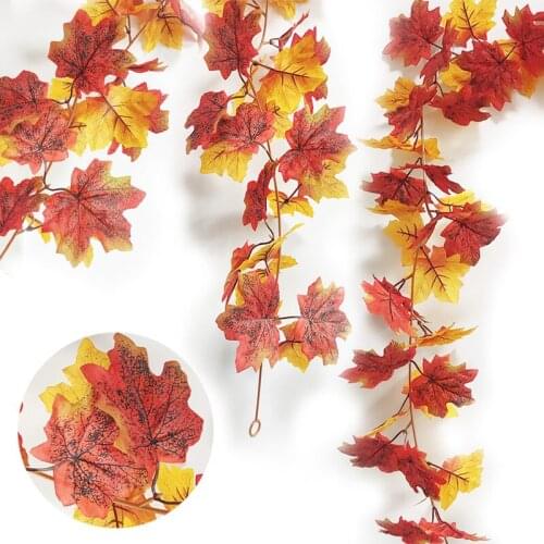 1PC 175CM Artificial Maple Leaf Vines Artificial Plants Autumn Artificial Vines Garland For Wedding Party Home Garden Decoration