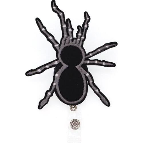 10 pcs/lot New Arrival Spider Animal Retractable Felt ID Badge Holder Reel
