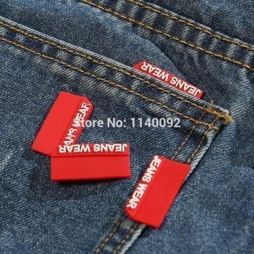 Jeans tag plastic label clothing main label 100pcs