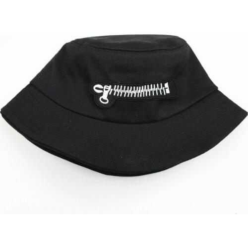 2021 Zipper Embroidery Cotton Bucket Hat Fisherman Hat Outdoor Travel Sun Cap Hats for Men and Women 139