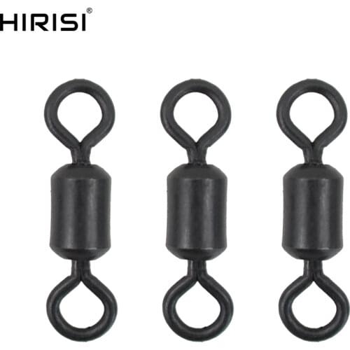 50x Fishing rolling swivels for Carp fishing long body high speed swivel snaps fishing terminal tackle