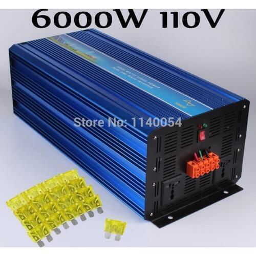 6000W Off Grid Inverter Pure Sine Wave Inverter 110V DC Input, Solar Wind Power System Inverter 6000W with 12000W Surge Power