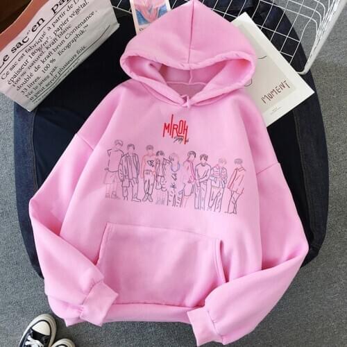 Stray Kids Miroh Harajuku Sweatshirt 90s Who I Am Funny Cartoon Kawaii Graphic Sweatshirt Fashion 3RACHA Kpop Idols Hoody Female