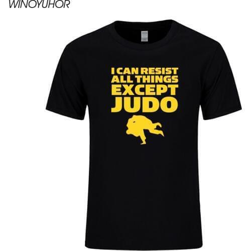 I Can Resist All Things Except Judo Printed T Shirts Men New Summer Short Sleeve T-shirts Cotton Funny Humor Boys Tops Tee