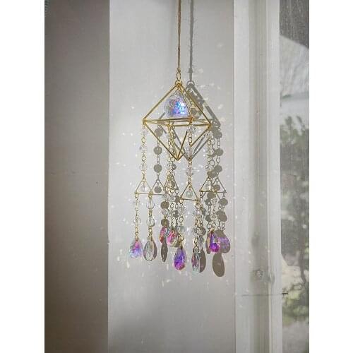 Geometric crystal sun catcher/hanging crystal prism sun catcher/home decoration, window sun catcher/jewelry/rainbow maker