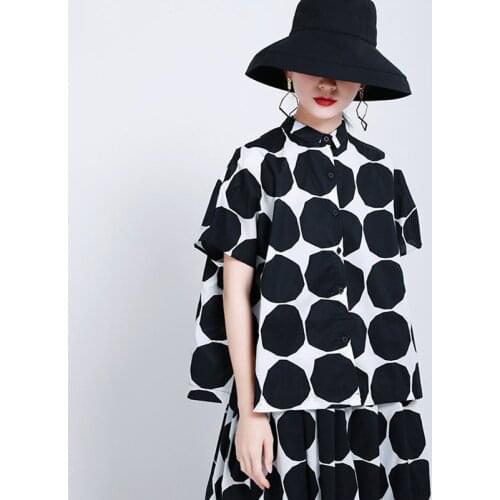 Блузки в горошек Johnature China At AliExpress