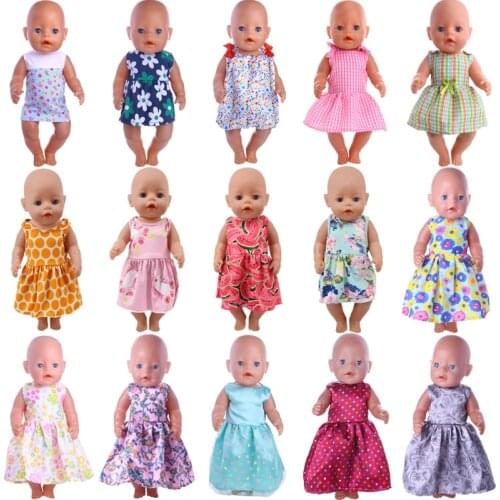 Doll Clothes Strapless Dress Skirt Fit 18 Inch American&43Cm Baby New Born Reborn Doll Zaps Our Generation Christmas Russia Girl