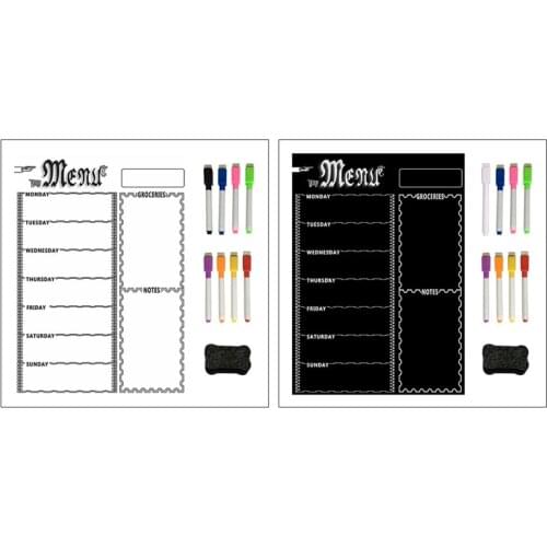 Magnetic Refrigerator Chalkboard,Weekly Menu Meal Planner Grocery Shopping List Board Refrigerator Memo Board Fridge Chalkboard