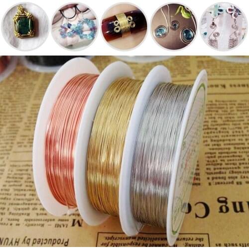 0.2-1mm Silver/Gold/Rose Gold Copper Wire For Bracelet Necklace Diy Colorfast Beading Wire Jewelry Cord String For Craft Making