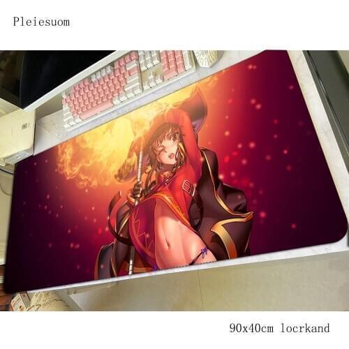 Megumin mousepad Birthday gaming mouse pad 90x40cm pc computer gamer accessories large mat present laptop desk protector pads