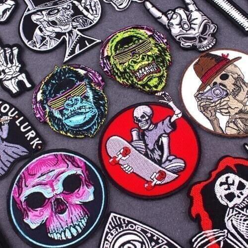 Metal music patch punk clothes patch embroidered patches for clothing hippie rock stripes patch iron on patches for clothes