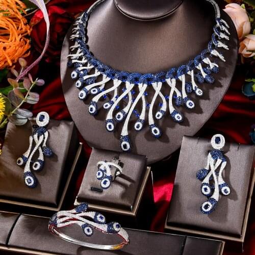Missvikki Famous Brand Flower Trendy Necklace Bangle Earrings Ring Luxury Nigerian Dubai Jewelry Sets For Wedding Bridal Jewelry