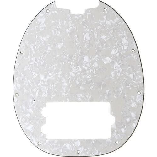 Musiclily 9 Hole Bass Pickguard for Musicman Stingray Bass, 4Ply Parchment Pearl
