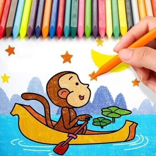 12 color Erasable Art crayon pen set Mini Triangle Drawing painting pastel pencil Kids gift Stationery School supplies F654