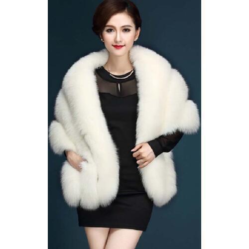 Women Bolero Bridal Shawl Faux Fur Wrap Evening Party Dress Wedding Cape ridal Shawl Fake Fur Cape Winter Bridal Cloak Bolero