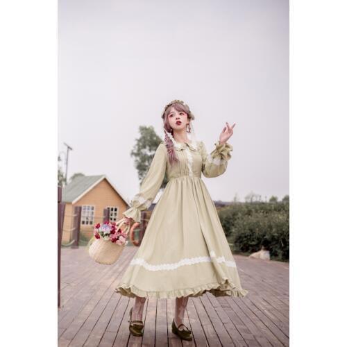 Palace sweet princess lolita dress vintage lace bowknot peter pan collar high waist victorian dress kawaii girl gothic lolita op
