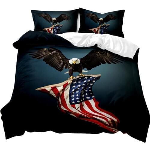 Autumn And Winter Mens And Womens 3D Eagle Print Duvet Cover 2/3PCS Bedding Cover