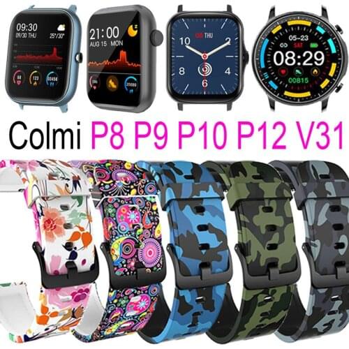 Smart Watchband For Colmi P8 Se Plus Pro P9 P10 P12 V31 V11 V23 Bracelet Strap Leather Silicone Watch Band Replacement Wristband
