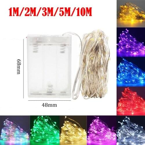 1-10 Meters Copper Wire LED String Lamp Fairy Lights Luminous Light Garland for New Year Merry Christmas Decorations Ornaments