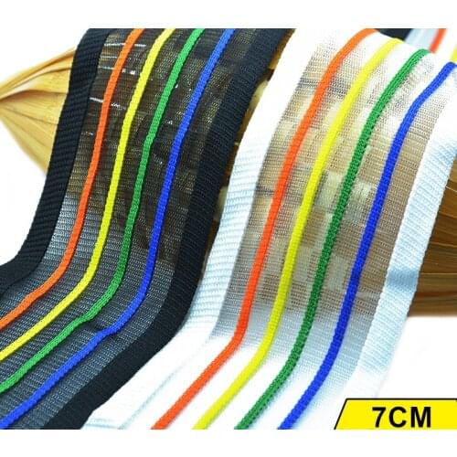 Ultra-wide 7cm mesh ice silk pants side strips hem cropped trousers wide-leg pants decorative ribbon breathable webbing