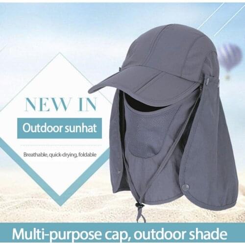 Anti Ultraviolet Sun Hat Outdoor Mens Fishing Hat UV Protection Sunshade Cap Big Eaves Adjustable Summer Fishermans Hat
