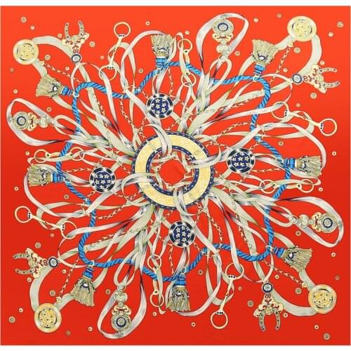 130*130cm TOP Silk Keychain luxurious Scarves Women Foulard Square Hijab Scarf Ladies Shawl wrap muffler pareo female hijab