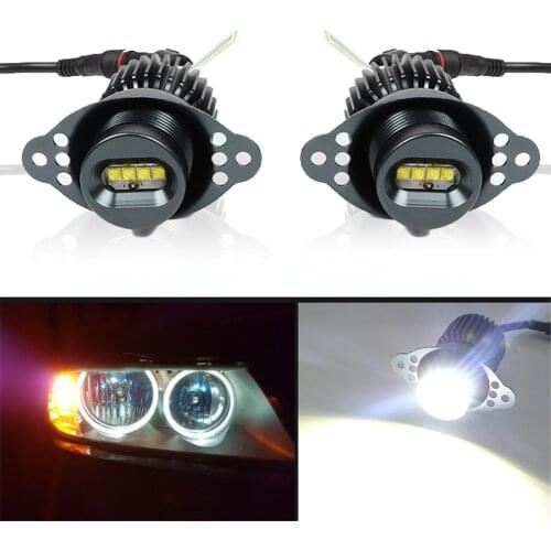 2 pcs 80W LED Angel Eyes Halo Marker Ring Light Bulb Canbus For BMW E90 E91 318i LCI 09-11 DRL Error Free car styling