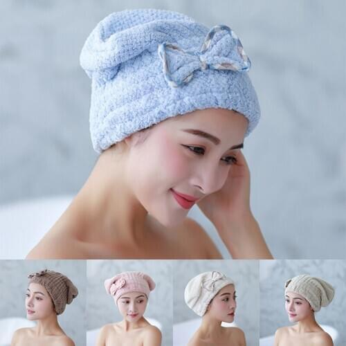 25*25cm Magic Microfiber Hair Fast Drying Dryer Towel Bath Wrap Hat Quick Cap Turban Dry Women Hair Head Wrap Bathing Hat 1PC