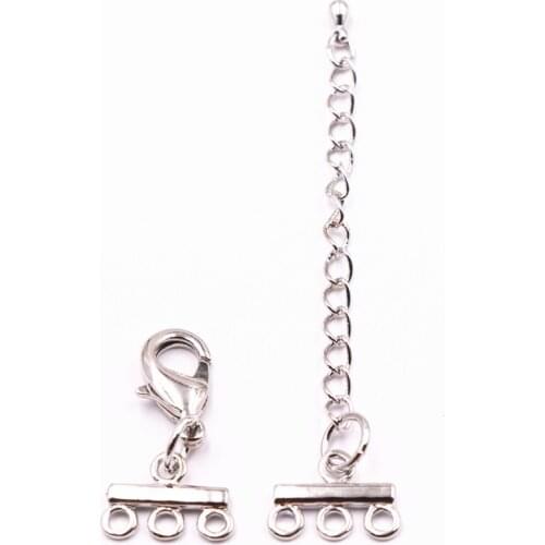 5pcs Metal Lobster Clasps Hook Clasps for Jewelry Making Finding DIY Necklace Bracelet 3 rows Silver-color Hooks Connector A536