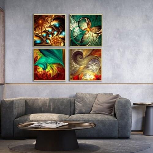 Nordic Abstract Crystal porcelain Colorful Flower Wall Art Picture Prints Poster For Living Room Home Decoration free shipping