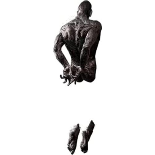 Antique Sculpture Wall Art Statue Sculpture Resin Hanging Fragmented Man On Wall Art Bronze Statue Home Decor Sculpture