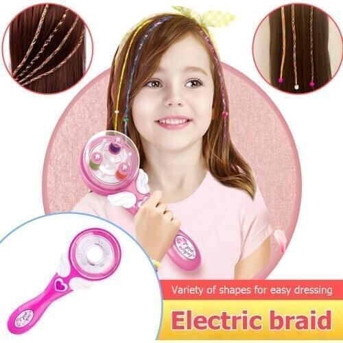 Kids Electric Hair Bead Braider DIY Girl Toys Hair DIY Magic Weaver Braider Electric Braids Hand Made Pretend Play Beauty Toys
