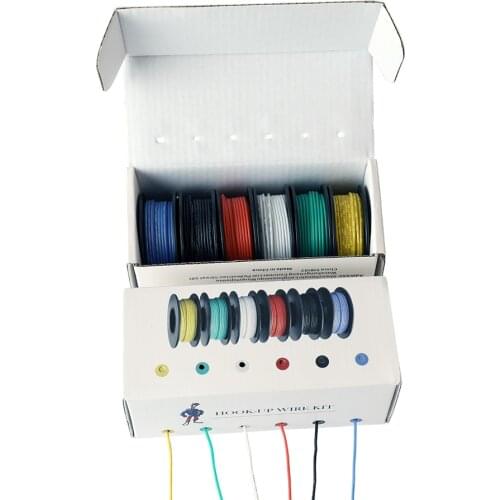 26/24/22/18 AWG Flexible Silicone Stranded Wire Cable wire 6 color Mix box package Electrical Wire Copper Line