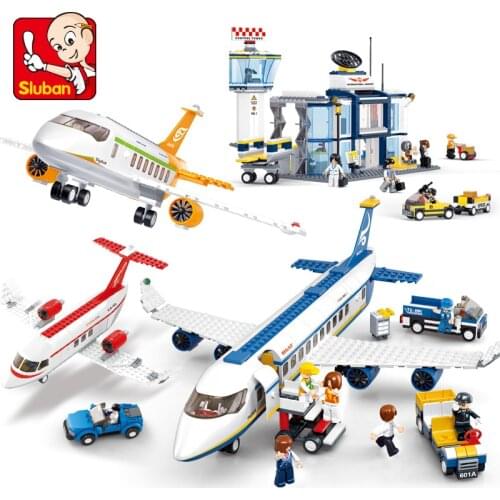 Aviation World Plane Airport Airbus Aircraft Airplane Avion City Creator Building Blocks Educational Bricks Brinquedos Kids Toys