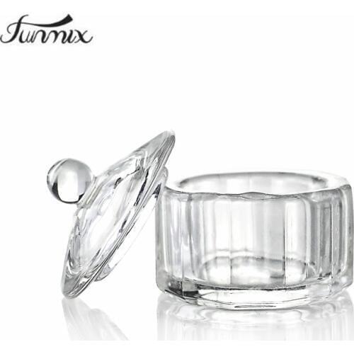 Crystal Glass Nail Art Dappen Dish Cup Acrylic Liquid Makeup Powder Nail Styling Tool Nail Art Equipment Tools Beauty & Health