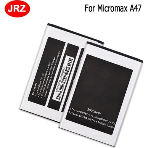 JRZ For Micromax A47 Phone Battery For Micromax A47 2000mAh 3.7V Top Quality Replacement Batteries