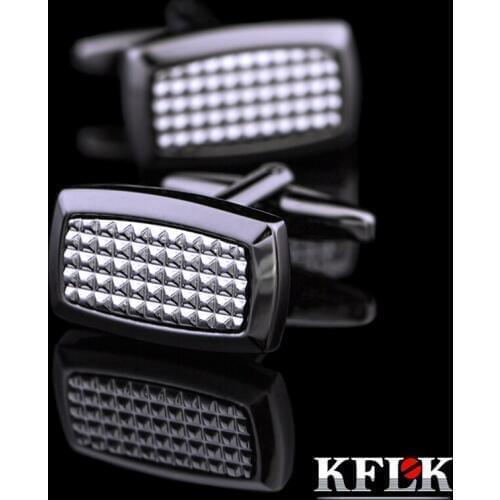 KFLK Jewelry French Shirt Cufflinks for Mens Brand Cuff links Black male Buttons High Quality guests 2017 New Arrival