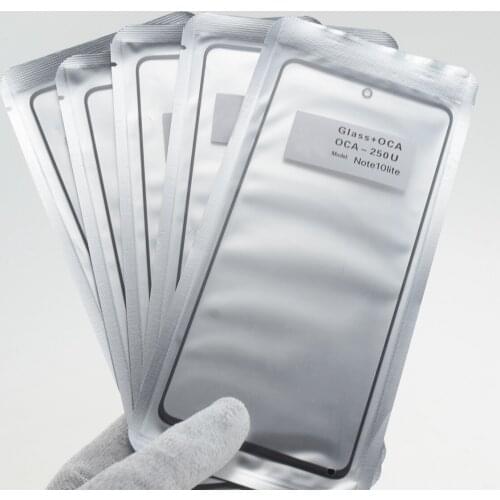 5PCS Front Outer Screen Glass OCA Glue for Samsung Galaxy A41 A32 A52 A72 S21 S20fe S10e Note 10 lite Touch Panel Lens Cover