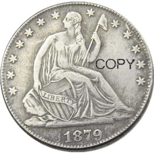US 1879 P/CC Liberty Seated Half Dollar Silver Plated Copy Coins