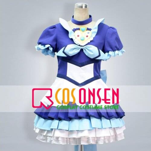 COSPLAYONSEN Suite PreCure Cure Beat Siren Cosplay Costume Blue Dress Any Size
