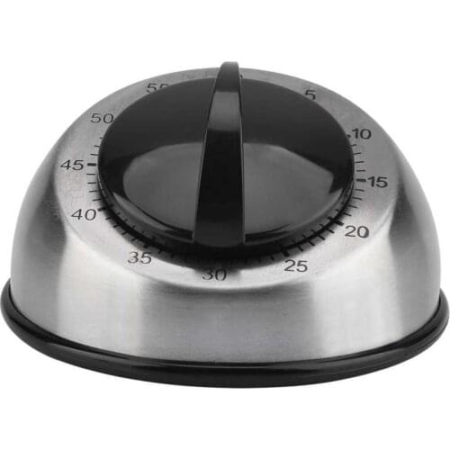 60 Minutes Stainless Steel Kitchen Timer Mechanical Wind-Up Egg Timer Time Reminder Cooking Tools Kitchen Gadgets