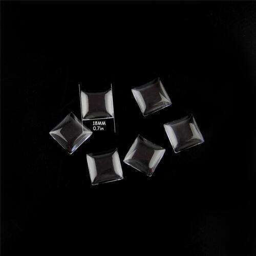 Square 0.7 Inch 100pcs Square Flat Back Clear Glass Cabochon High Quality New Store Promotion