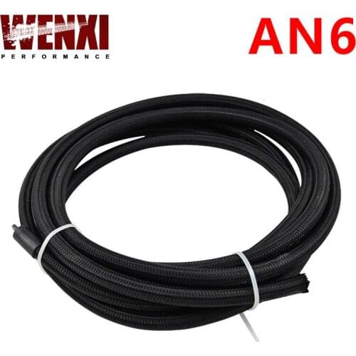 6 AN Pros Lite Black Racing Hose Fuel Oil Line 350 PSI WX7312