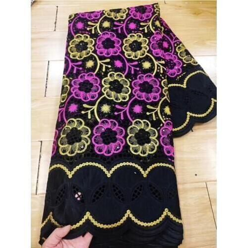 5 yards 100% cotton embroidery material Beads flower Mesh Lace nice leaves and circular pattern in dubai Africa style For Making