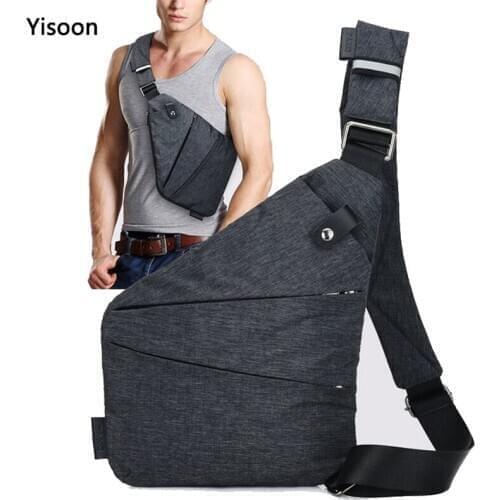 Mens Travel Business Bag Burglarproof Shoulder Bag Holster Anti Theft Security Strap Motorcycle Storage Chest Bags